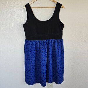 Torrid Womens Black Blue Sleeveless A-Line Dress Skater Dress Size 1